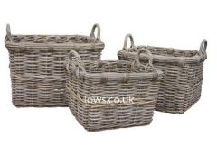 Square Basket with Ear Handles (Available in 3 Sizes)