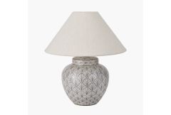 Barbier White Art Deco Fan Ceramic Table Lamp