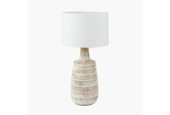Dambula White Wash Wood Textured Table Lamp