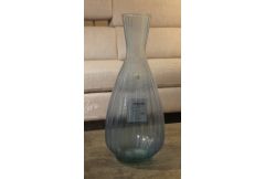 Priya Ribbed Tapered Blue Vase Large - Clearance