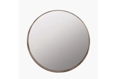 Natural Wood Veneer Slim Frame Round Mirror Large