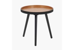 Hammond Natural & Black Pine Wood Side Table