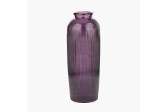 Lilac Recycled Glass Ribbed Vase Tall