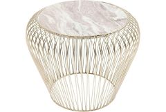 Beam Grey Marble Brass Side Table - Clearance