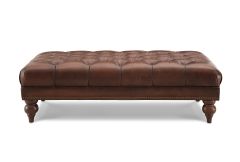 Burnham - Rectangular Buttoned Leather Footstool