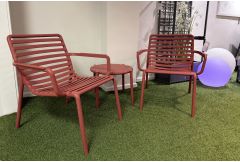 Doga - 2 Armchairs & Coffee Table in Marsala - LAST ONE!