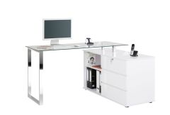 Harrow - Glass Office Desk & Return - Clearance 