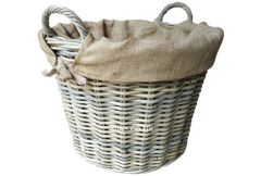 Round Basket Ear Handles & Jute Liner