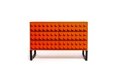 Orange 'Ogel' Block Solid Wood 6 Drawer Side Cabinet