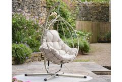 Lyon - Single Hanging Garden Chair in Putty