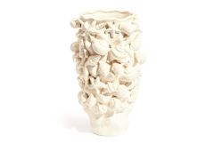 Sand-White Sea Shell Large Ceramic Vase