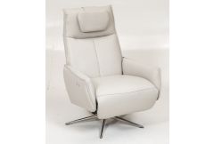 Soro - Power Recliner Chair in Soleda Silver Grey