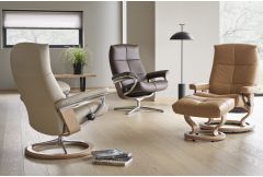 Stressless David - Medium Chair & Stool (Signature Base)