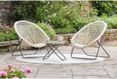 Tobs - Foldable Garden Lounger Set in Cream