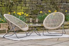 Tobs - Foldable Garden Lounger Set in Grey