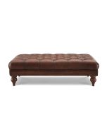Burnham - Rectangular Buttoned Leather Footstool
