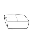 Serrata - Rectangular Footstool (fabric)